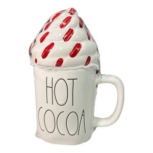Rae Dunn "HOT COCOA" White Figural Coffee Mug